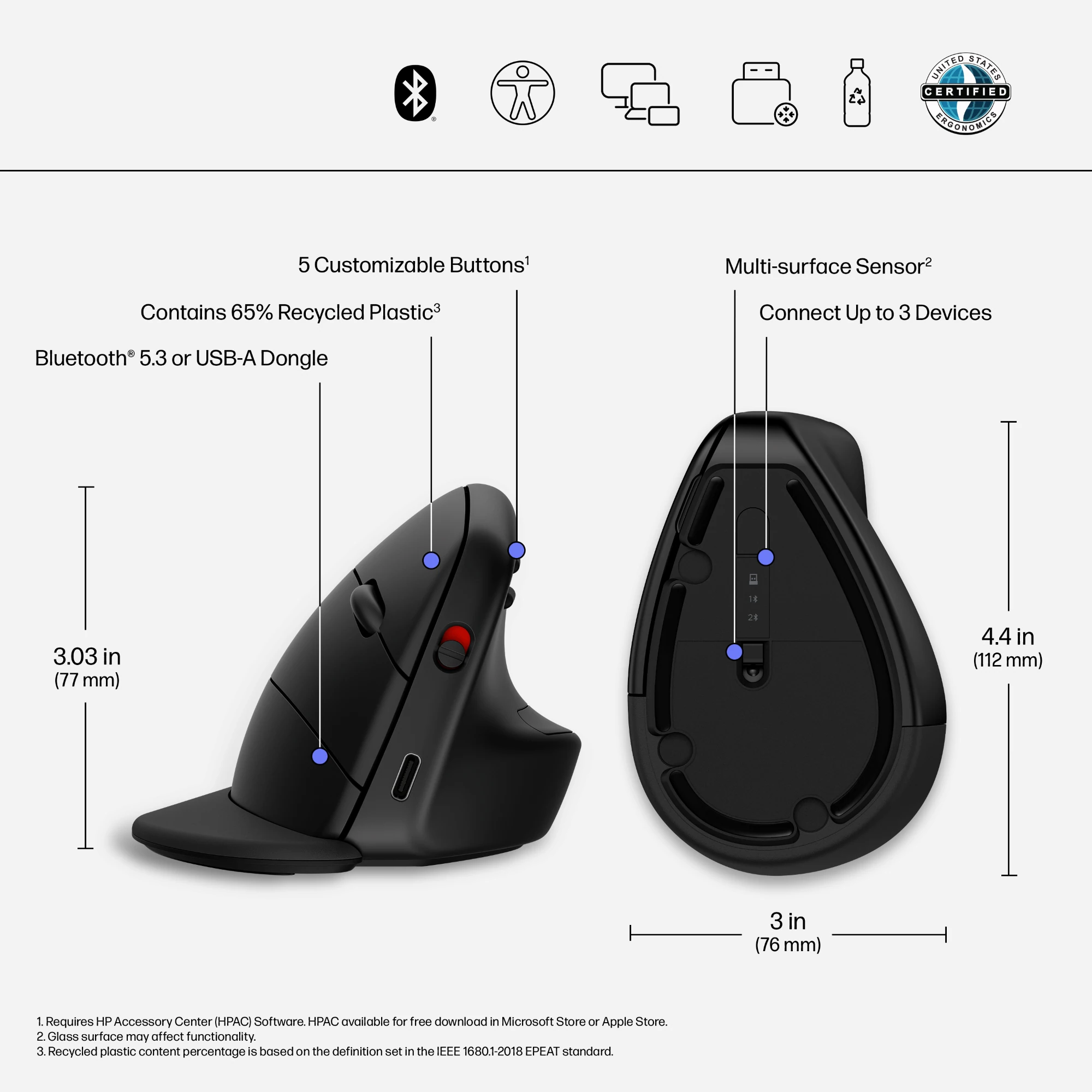  HP 925 Ergonomic Vertical Wireless 11